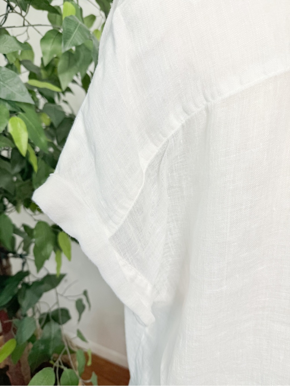 The White Label Company 100% Linen White Tunic Blouse US 10 - Picture 6 of 8